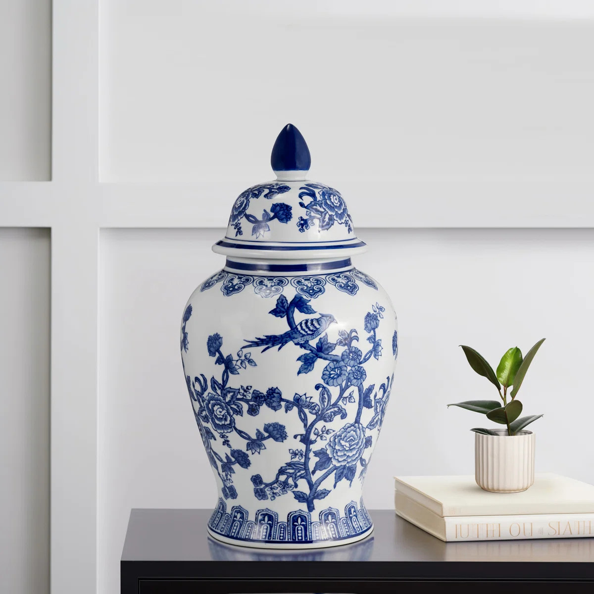 Ceramic Chinoiserie Ginger Jar with Lid | Wayfair North America