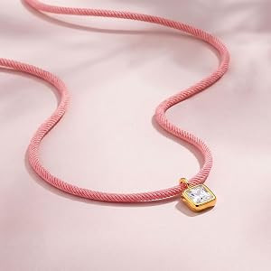 Choker Necklace for Women Dainty Cubic Zircon Pendant Necklace Colorful Rope Chain Necklaces Cute... | Amazon (US)