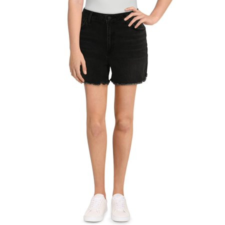 Joe s Jeans Womens High Rise Frayed Hem Shorts Black 25 | Walmart (US)