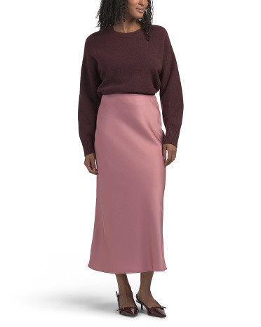 2pc Crew Neck Sweater And Woven Skirt Set | TJ Maxx