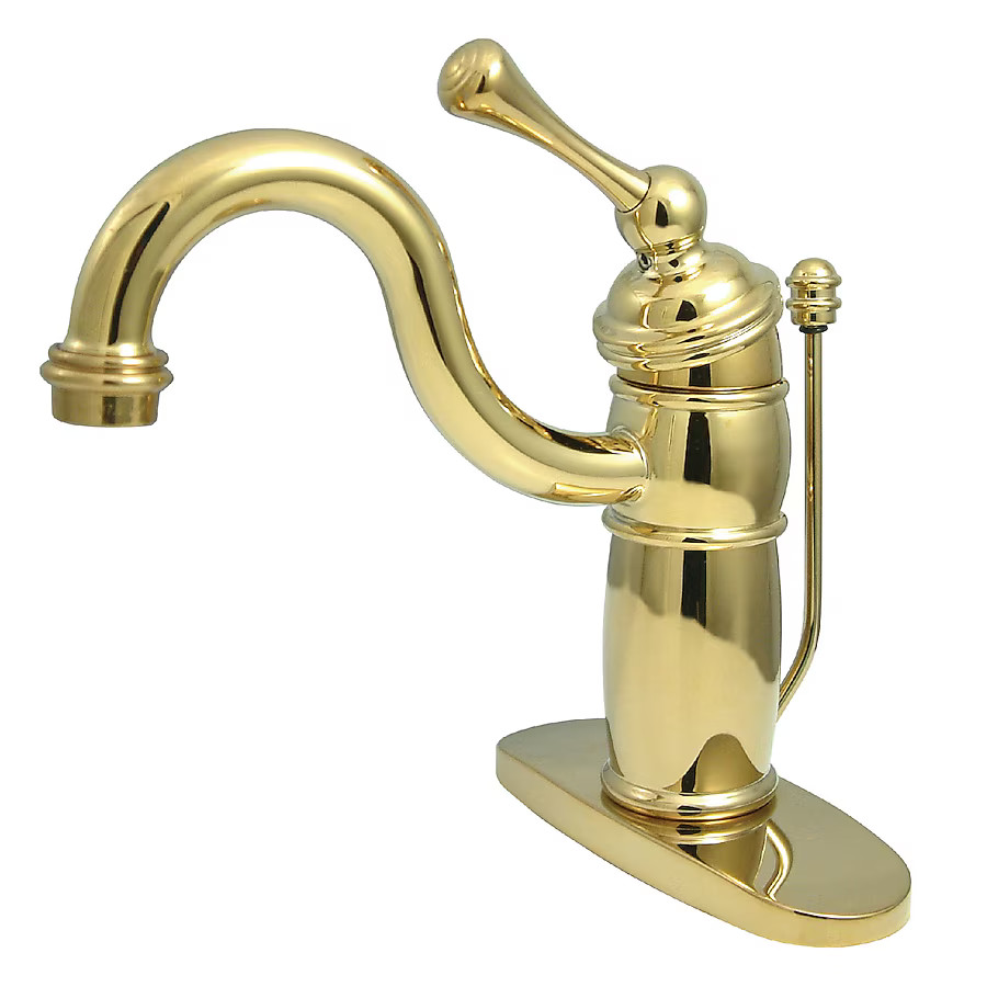 Elements of Design Hot Springs Polished brass 4-in centerset 1-handle High-arc Residential Handle... | Lowe's