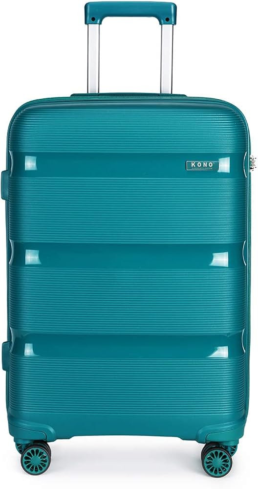 Amazon.com | Kono Carry On Luggage Hard Shell Travel Trolley 4 Spinner Wheels Lightweight Polypro... | Amazon (US)