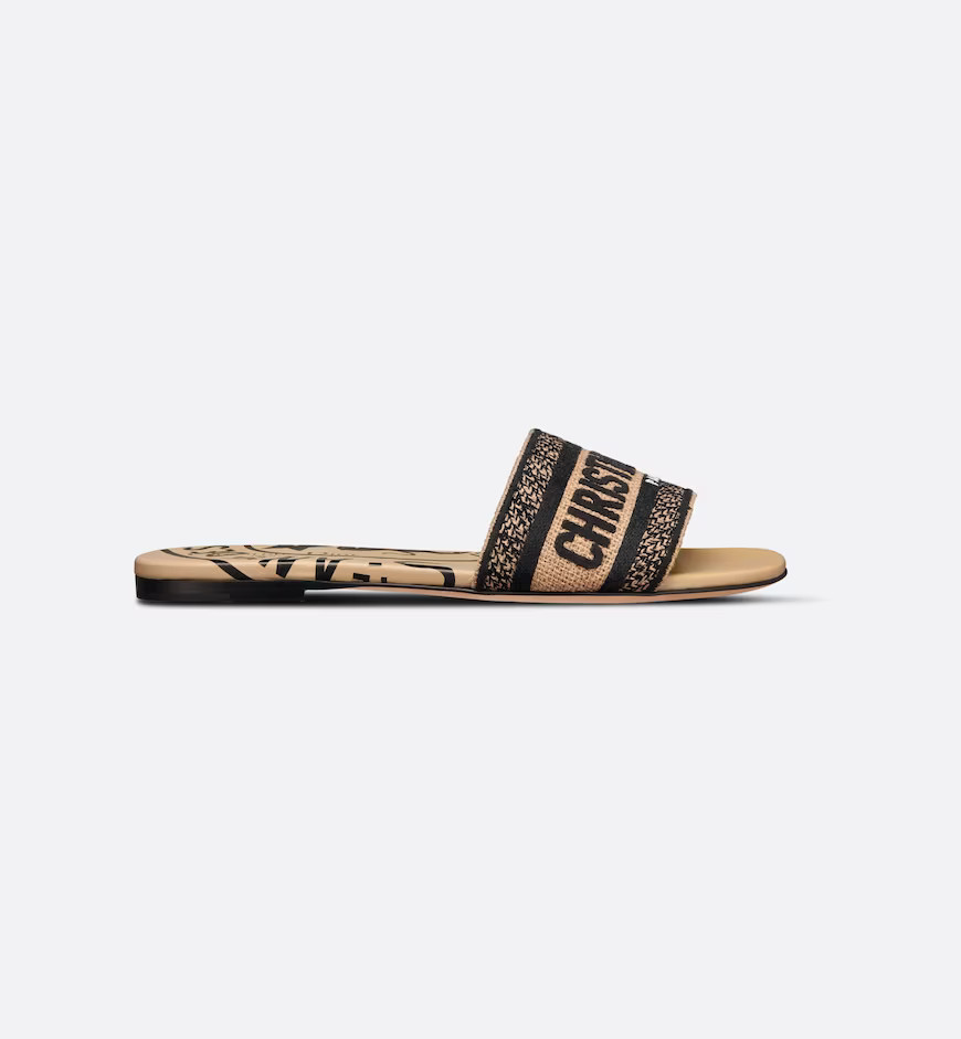 Beige Jute Canvas Embroidered with Dior Union Motif | Dior Couture