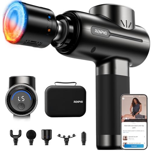 RENPHO Massage Gun with Heat and Cold, Christmas Birthday Gifts for Women Men, Portable Percussion Muscle Deep Tissue Massager with Carry Case, Gifts for Men Women | Amazon (US)