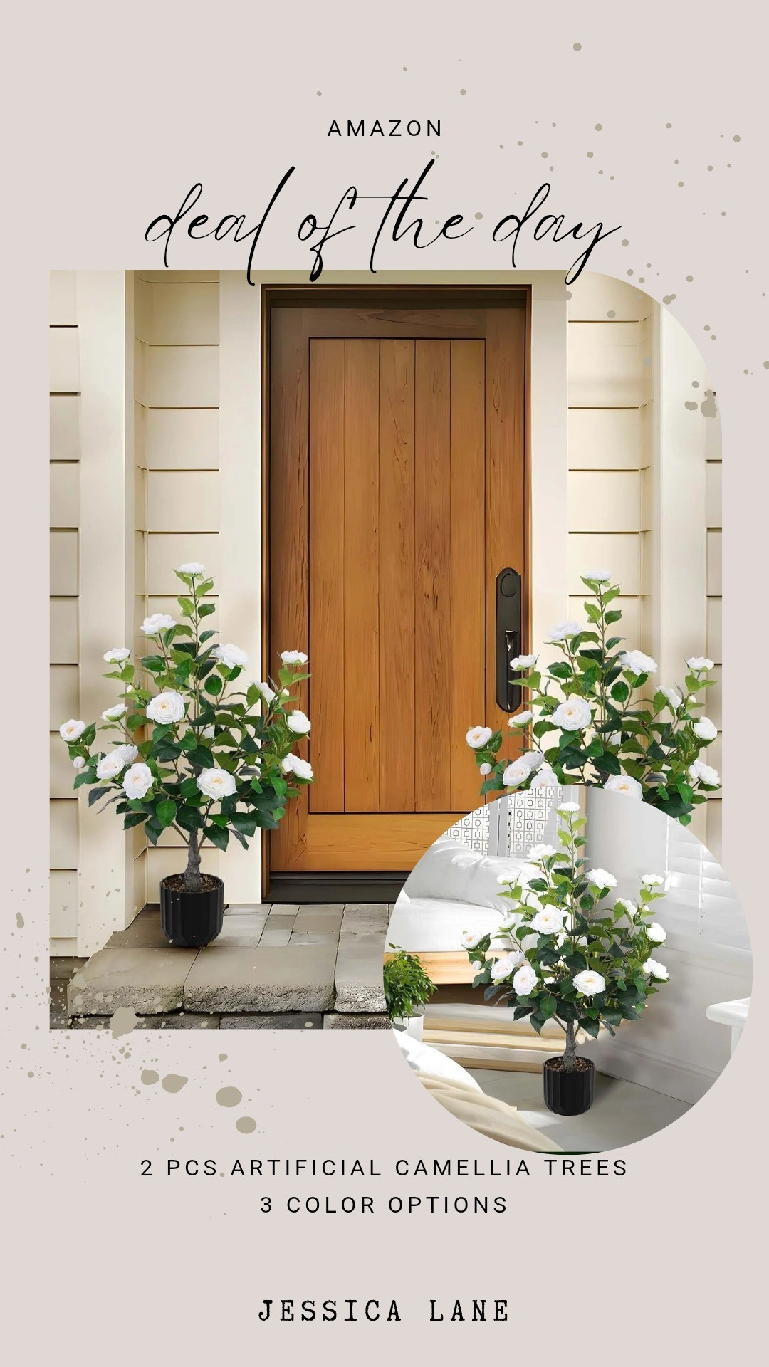 This set of two artificial camellia trees provides year-round greenery without the maintenance. Available in three different colors, they add height and a natural touch to entryways, corners, or covered porches.#FauxPlants #HomeGreenery #ArtificialTrees #InteriorStyling #AmazonFinds

#LTKSpringSale #LTKSeasonal #LTKSaleAlert