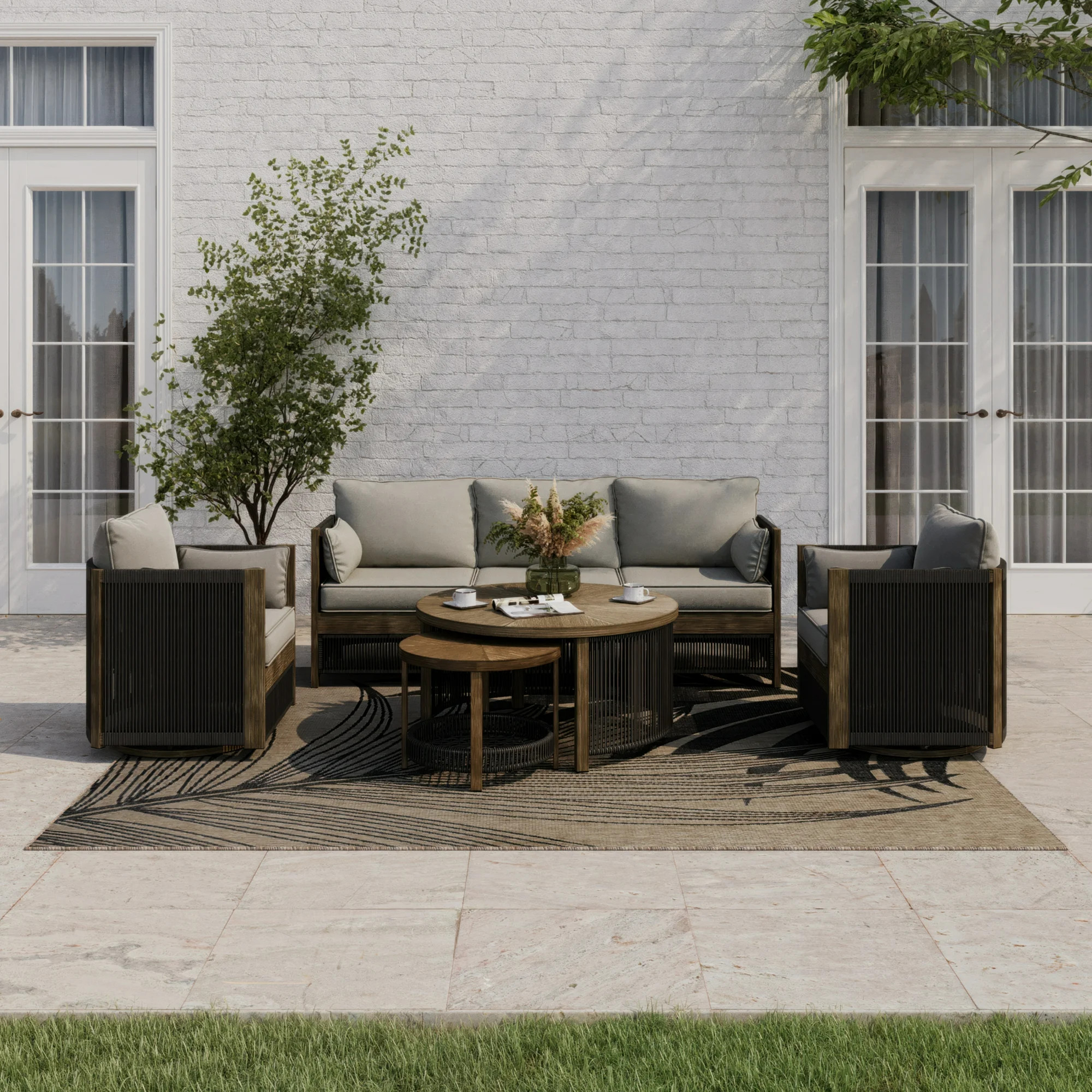 Better Homes & Gardens Laval 5-Piece Steel Outdoor Conversation Set with Cushions & Patio Cover, ... | Walmart (CA)