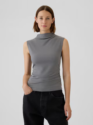 Modern Funnel-Neck Ruched Tank Top | Gap (US)