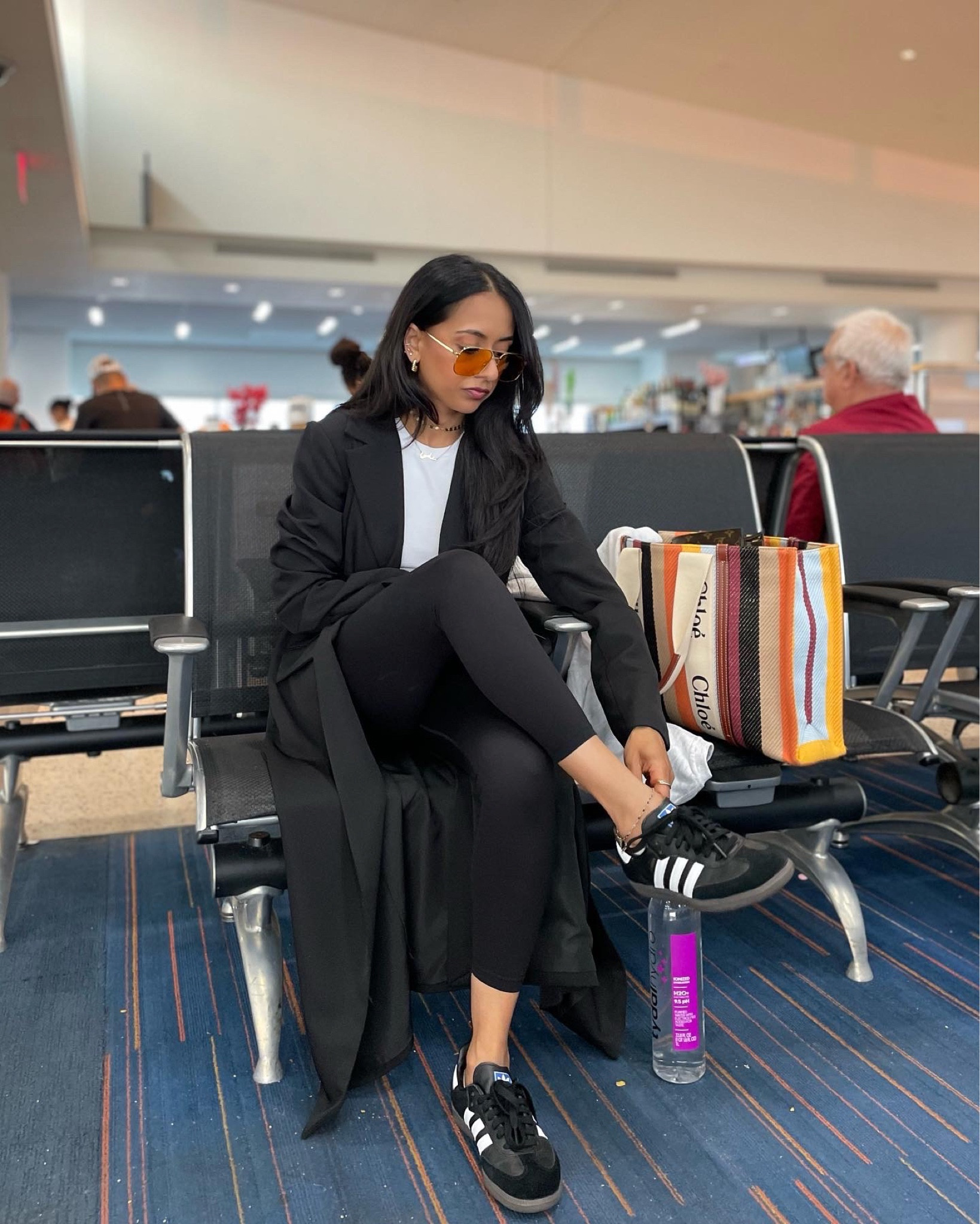 airport outfit 🖤 travel outfit 

#LTKtravel #LTKshoecrush #LTKstyletip