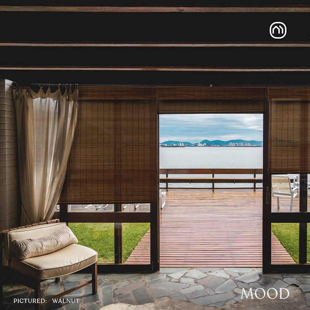 MOOD Custom Bamboo Shades | Rustic | Cordless Bamboo Roman Shades for Windows and Doors (Natural ... | Amazon (US)