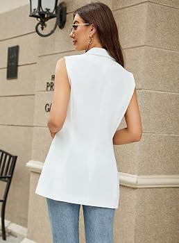 Kedera Women's Long Sleeveless Duster Trench Vest Casual Lapel Office Blazer Jacket | Amazon (US)