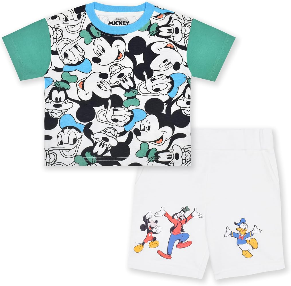 Disney Mickey Mouse Boys 2 Piece Shirt and Shorts Set for Toddlers | Amazon (US)