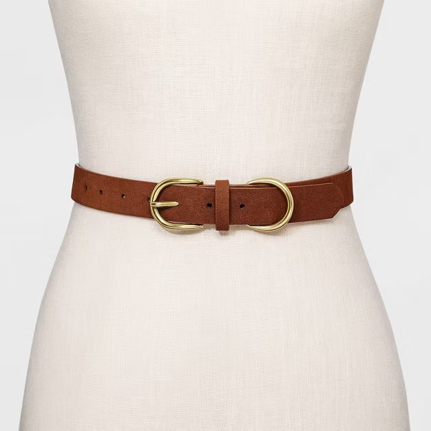 Women's Double Harness Metal Loop Belt - Universal Thread™ Cognac | Target