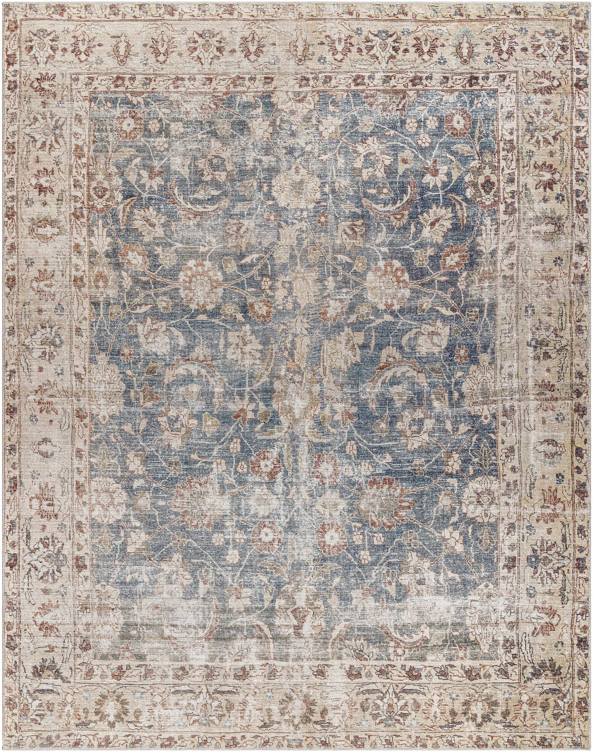 Becki Owens x Livabliss Marlene Vintage Blue/Tan Area Rug | Wayfair North America