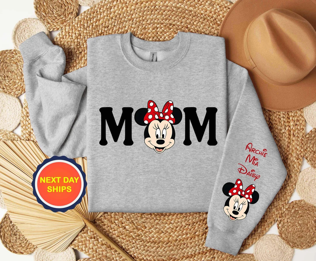Personalization Mom Minnie Sweatshirt, Mama Mouse Hoodie, Mini Mouse Sweatshirt, Mama Mouse Match... | Etsy (US)