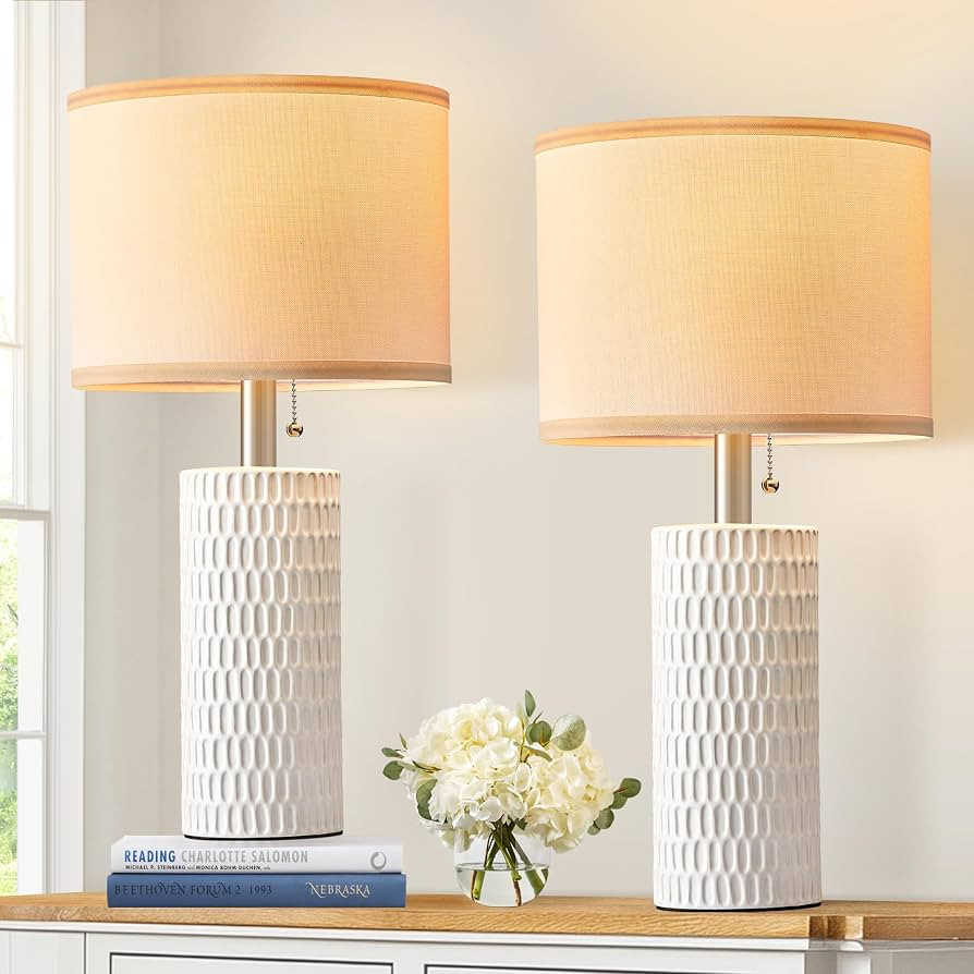 20" Small Bedside Table Lamps for Bedroom Set of 2, Modern Lamps for Night Stands, Farmhouse Tabl... | Amazon (US)