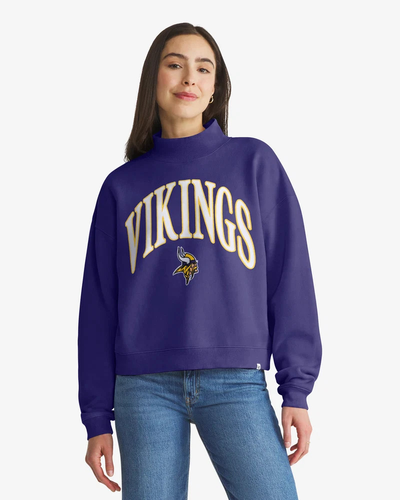 MINNESOTA VIKINGS VANTAGE '47 WOMEN'S MOCK NECK PULLOVER - Purple | '47Brand