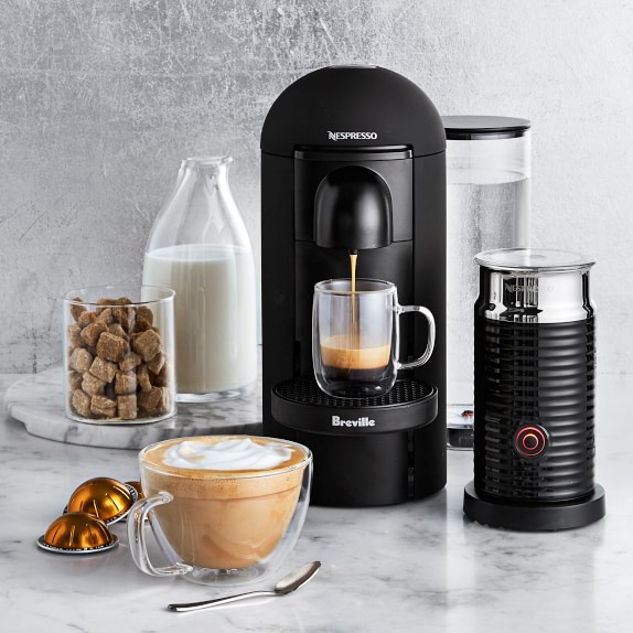 Nespresso VertuoPlus Matte Black Coffee Maker & Espresso Machine with Aeroccino by Breville | Williams-Sonoma