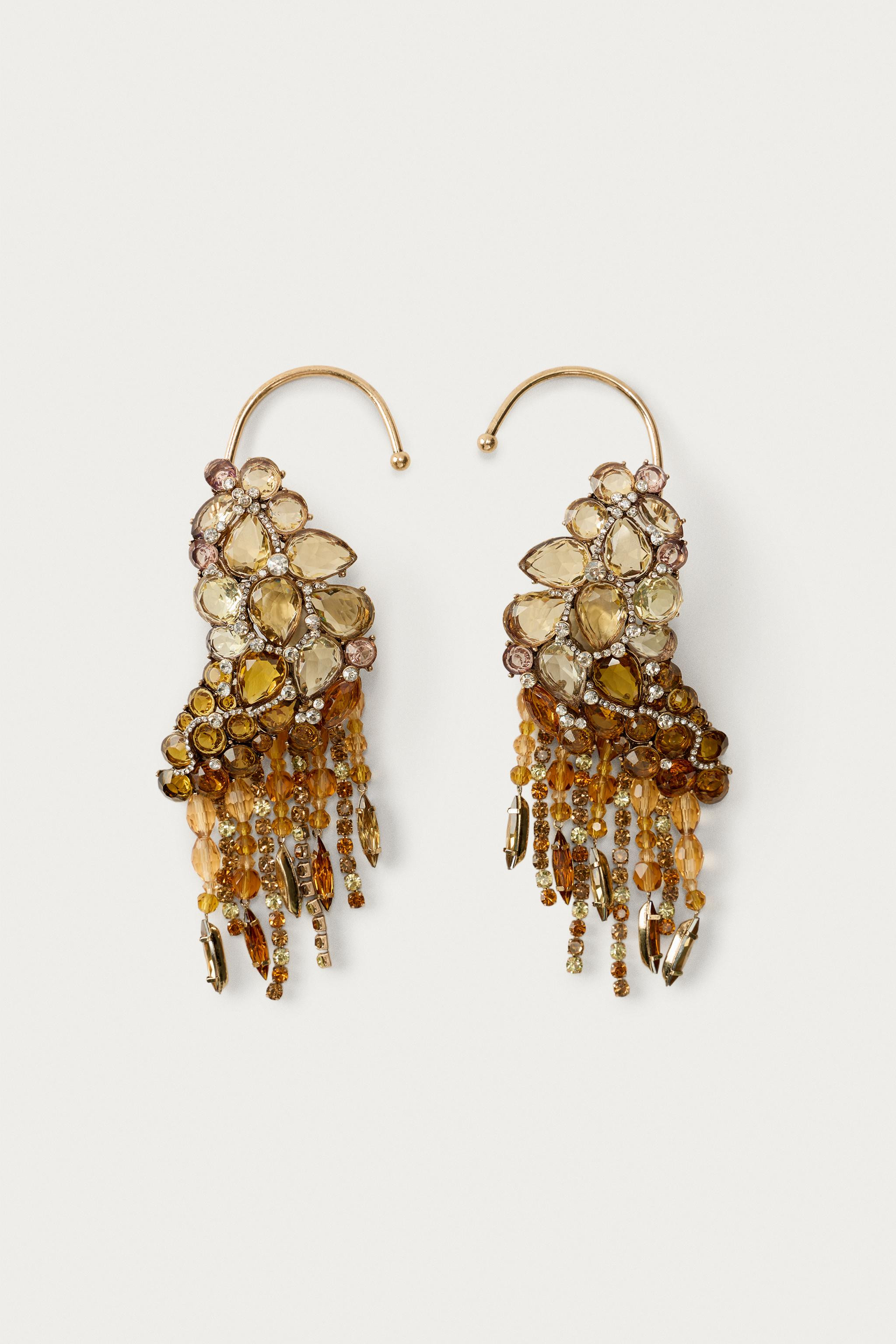 MARISA BERENSON X ZARA SPARKLY JEWEL EARRINGS | Zara US