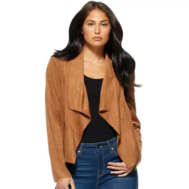 Sofia Jeans by Sofia Vergara Women’s Faux Suede Moto Jacket | Walmart (US)