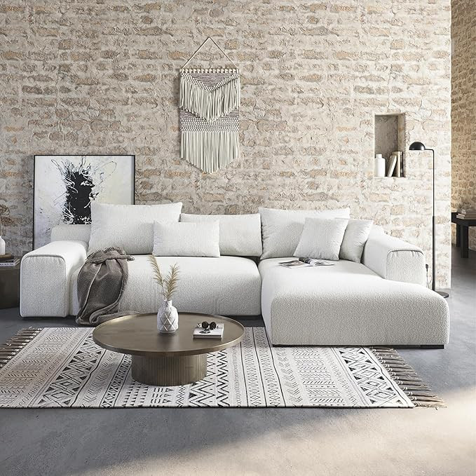 Acanva Modern L-Shaped Sectional Couch for Living Room, Bedroom, Comfy Sofa Set with Oversized Lo... | Amazon (US)