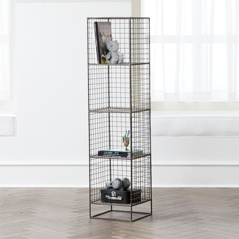 On the Grid Graphite 4-Cube Bookcase + Reviews | Crate and Barrel | Crate & Barrel