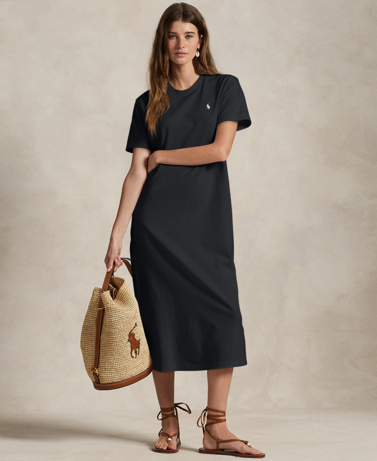 Polo Ralph Lauren Women's Cotton Jersey Tee Dress - Polo Black | Macy's