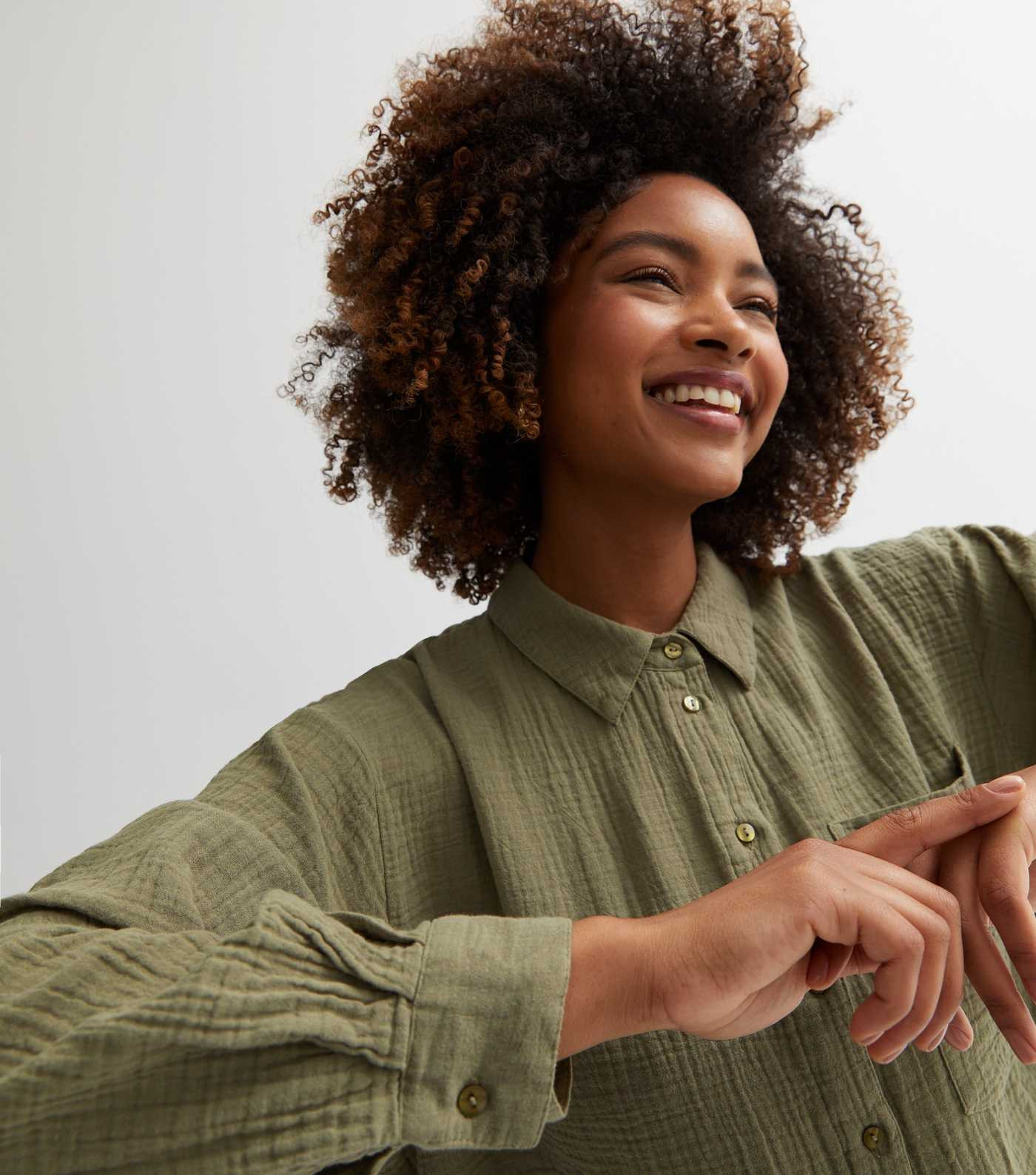 Camel Cheesecloth Dip Hem Oversized Shirt | New Look | New Look (UK)