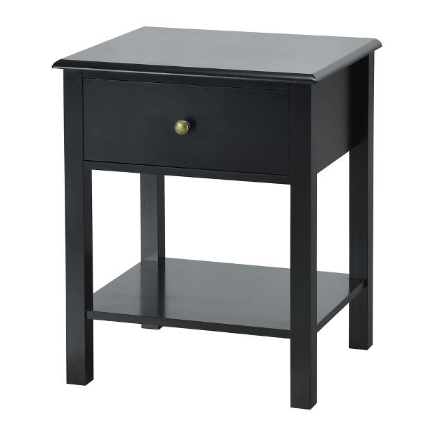 Costway End Table Nightstand Storage Display Drawer Shelf Beside Bedroom White\Black | Target