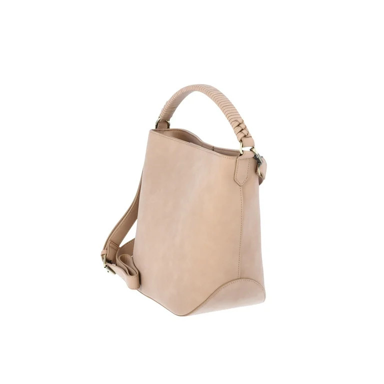 Time and Tru Women's Bucket Crossbody Handbag, Mocha Splash | Walmart (US)