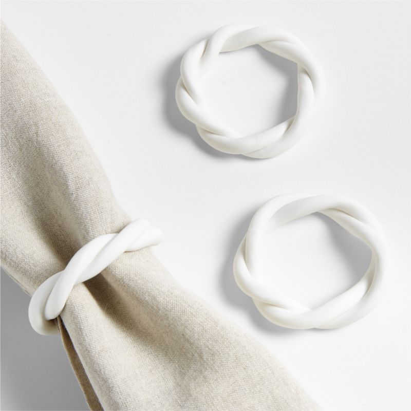 Marcella Infinity White Napkin Ring + Reviews | Crate & Barrel | Crate & Barrel