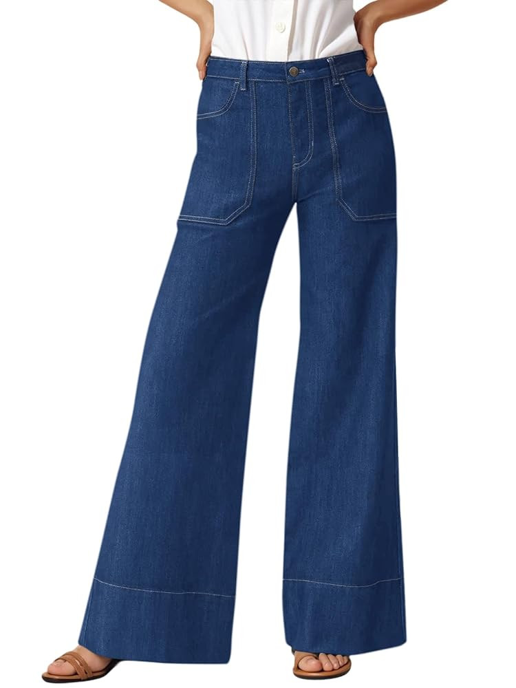 Cicy Bell Womens Wide Leg Jeans Baggy Casual High Waisted Boyfriend Loose Denim Pants with Pocket... | Amazon (US)
