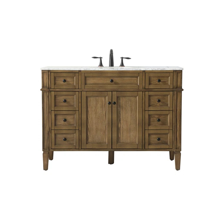 Laurent 48'' Single Bathroom Vanity with Carrara Marble Top | Wayfair North America