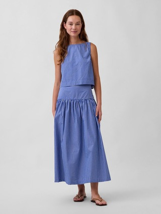 Poplin Drop-Waist Maxi Skirt | Gap (US)