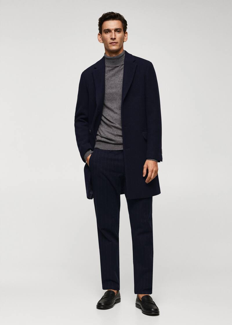Manteau long laine recyclée -  Homme | Mango Man France | MANGO (FR)
