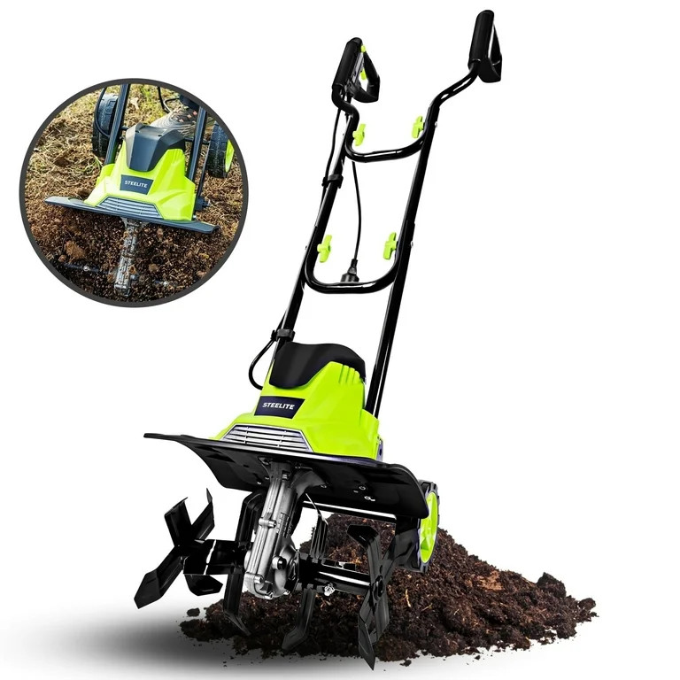 Steelite 14-Inch Corded Electric Tiller,10-Amp Electric Tiller and Cultivator for Gardening, Ligh... | Walmart (US)