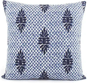 Flowershave357 Boca Indigo Blue Wedgewood Trellis Decorative Pillow Cover Throw Pillow Accent Pil... | Amazon (US)