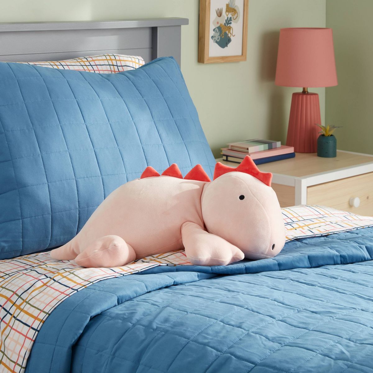Dinosaur Weighted Plush Kids' Throw Pillow Pink - Pillowfort™ | Target