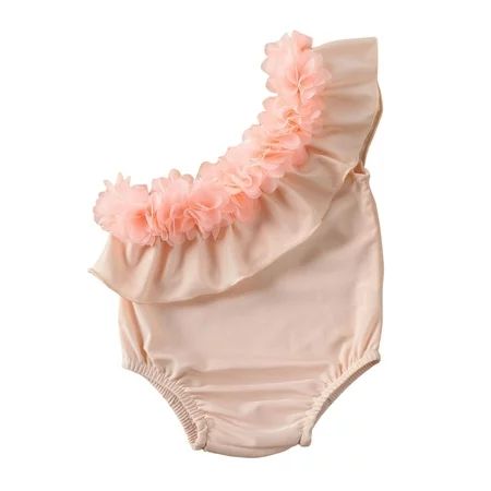 Kids Girl Swimsuit Set One Shoulder Kids Sleeveless One-piece Bathing Suits | Walmart (US)