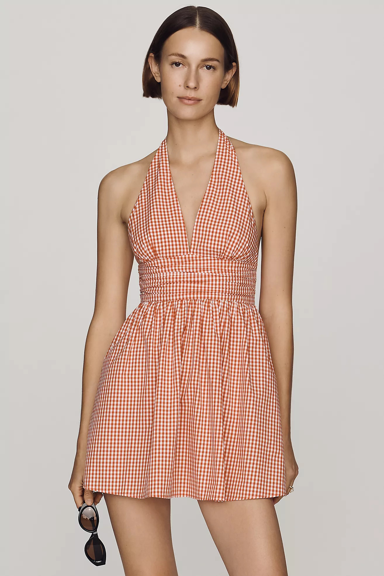 Elodie Celia Cotton Halter Mini Dress | Anthropologie (US)