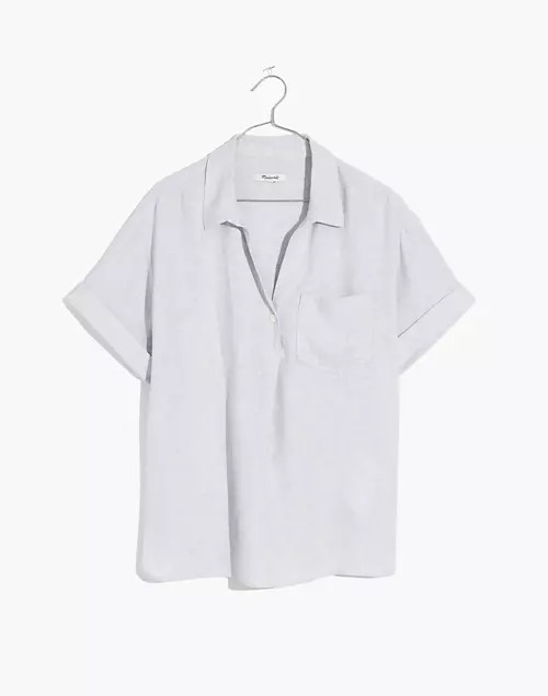Linen-Blend Swenson Popover Shirt | Madewell