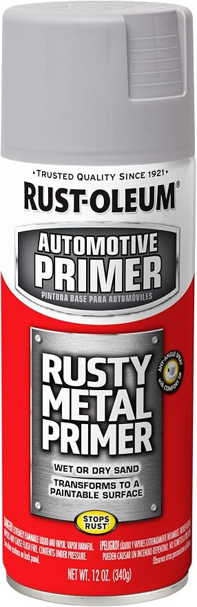 Rust-Oleum 249331 Automotive Rusty Metal Primer Spray Paint, 12 oz., Light Gray | Amazon (US)