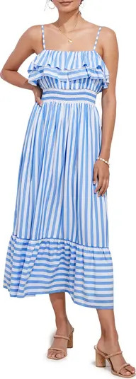 Stripe Smocked Waist Midi Dress | Nordstrom