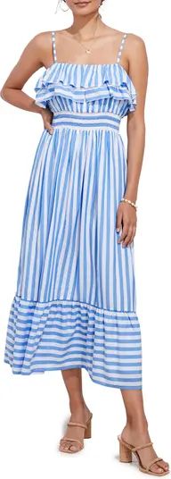 Stripe Smocked Waist Midi Dress | Nordstrom