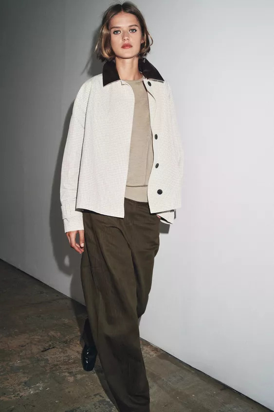 ZW COLLECTION LEATHER COLLAR SHORT TRENCH COAT | Zara UK