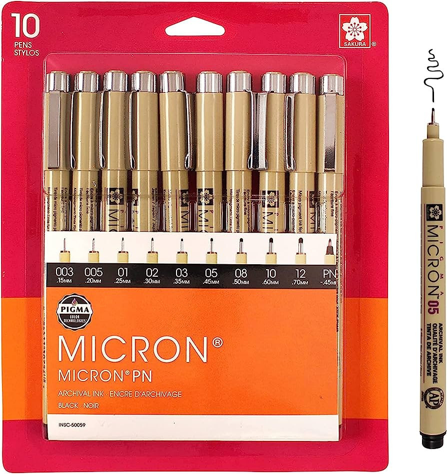 SAKURA Pigma Micron Fineliner Pens - Archival Black Ink Pens - Pens for Writing, Drawing, or Jour... | Amazon (US)