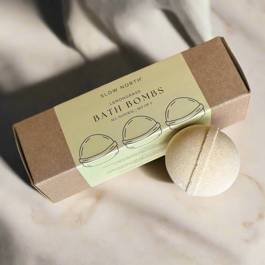 Natural Bath Bomb Set - Lemongrass (Set of 3) | Slow North