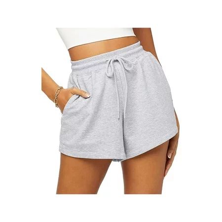 wybzd Women Casual High Waisted Cotton Workout Shorts Comfy Drawstring Pocketed Running Sweat Shorts | Walmart (US)