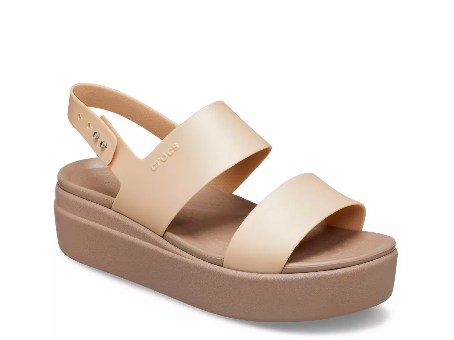 Crocs Brooklyn Low Wedge Sandal | Women's | Gold | Size 10 | Sandals | Platform | Slingback | Wedge | DSW