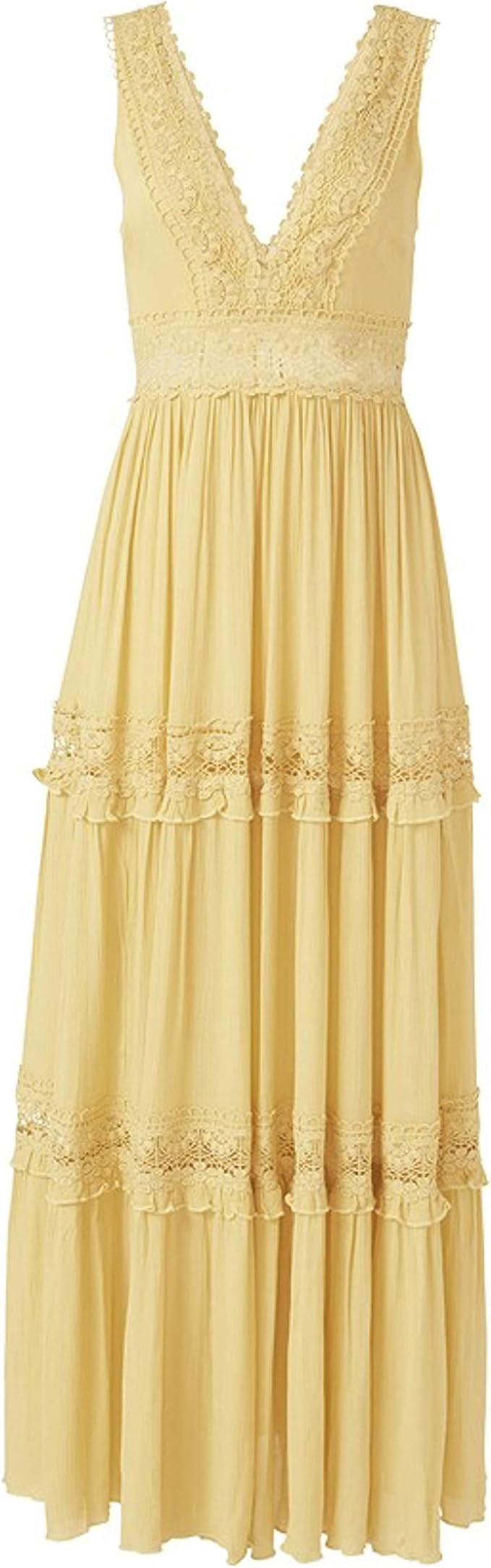 LEEBE Women's Plus Size Crochet Tiered Maxi Dress | Amazon (US)