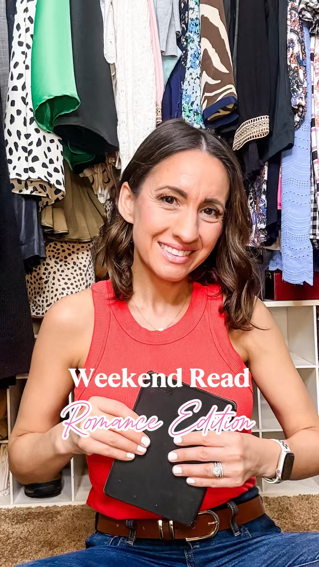 Bookstagram got me reading a few years ago. 
The new book  I’m loving is Death of Valentine’s Day by Catherine Cowles. 
Tank top is from Old Navy. Crazy comfortable. Runs true to size. 
Levi’s jeans because they fit so good. 
Petite style 
Petite outfit 
Summer outfit 
Casual style

#LTKstorytime #LTKOver40 #LTKPetite